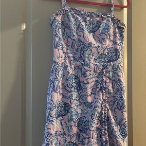 Seashell Print Ruffle Dress